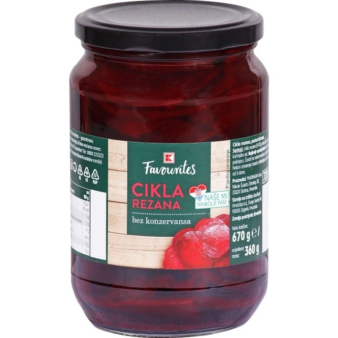 Cikla rezana 670 g
