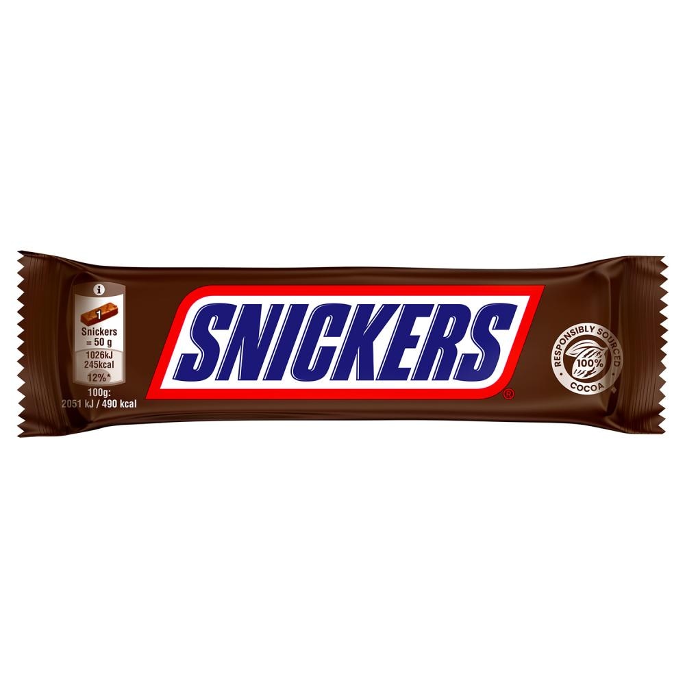 Čokolada Snickers classic, Twix, Mars Snickers classic 50 g, Twix 50 g, Mars 51 g, Snickers creamy 36,50 g
