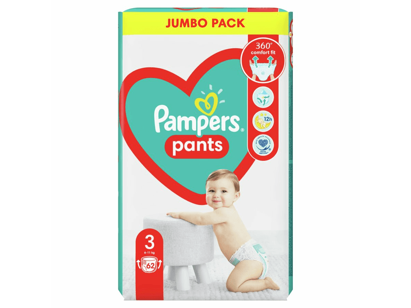 Pampers Pants Dječje pelene jumbo pack S3 62 kom, S4 52 kom, S4+ 50 kom, S5 48 kom, S6 44 kom, s7 38kom