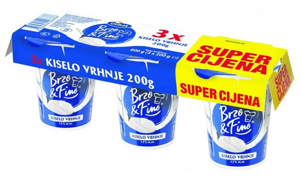 Kiselo vrhnje Brzo&Fino 3 x 200 g