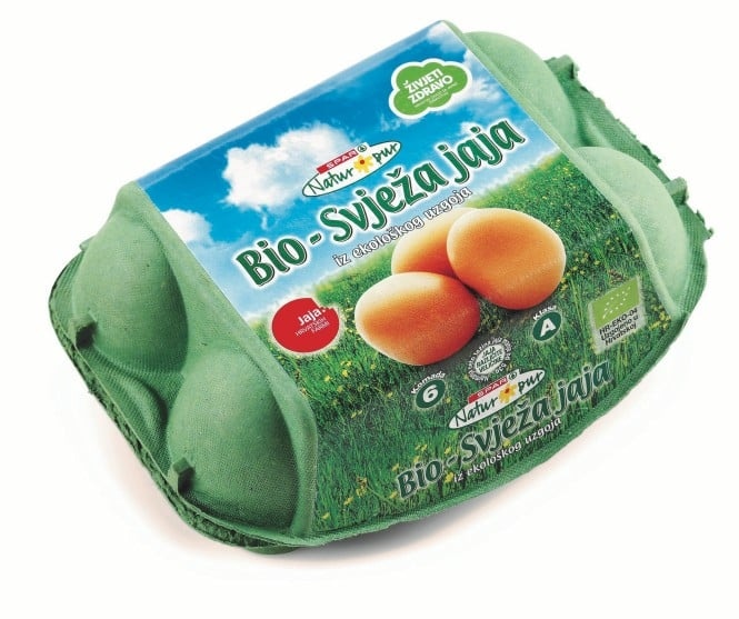 Bio - Svježa jaja SPAR Natur*pur 6 komada u pakiranju