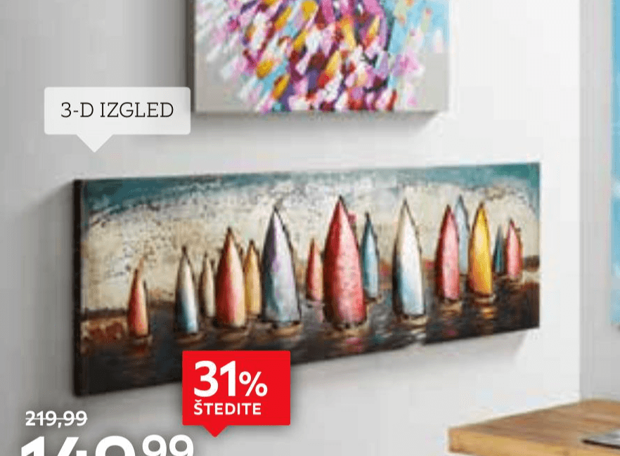 Metalna slika 55x180 cm