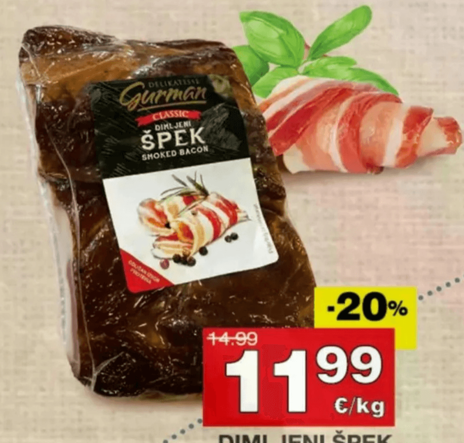 Dimljeni špek cca 300-400 g