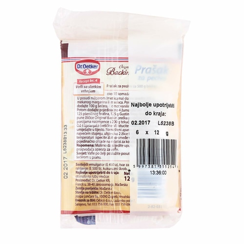 DR.OETKER PRAŠAK ZA PECIVO 6x12 g 5+1 GRATIS