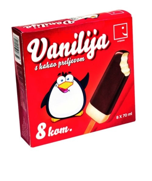 Sladoled štapić vanilija s preljevom od čokolade 560 ml (8 x 70 ml)