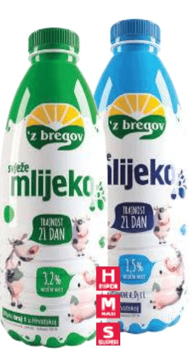 'z bregov Trajno mlijeko 1 L Vindija