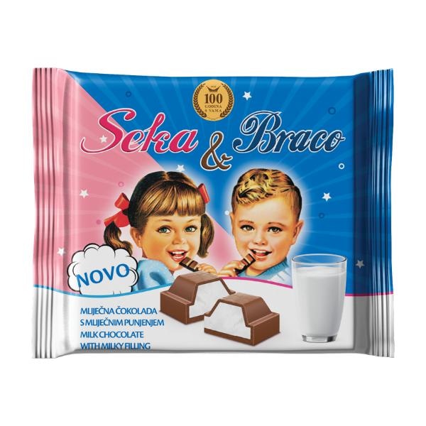 Seka ili Braco Mliječna čokolada 75 ili 85g Seka