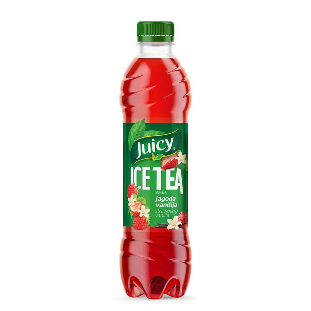Ledeni čaj breskva, šumsko voće, jagoda-vanilija 1.5 L Juicy Ice Tea