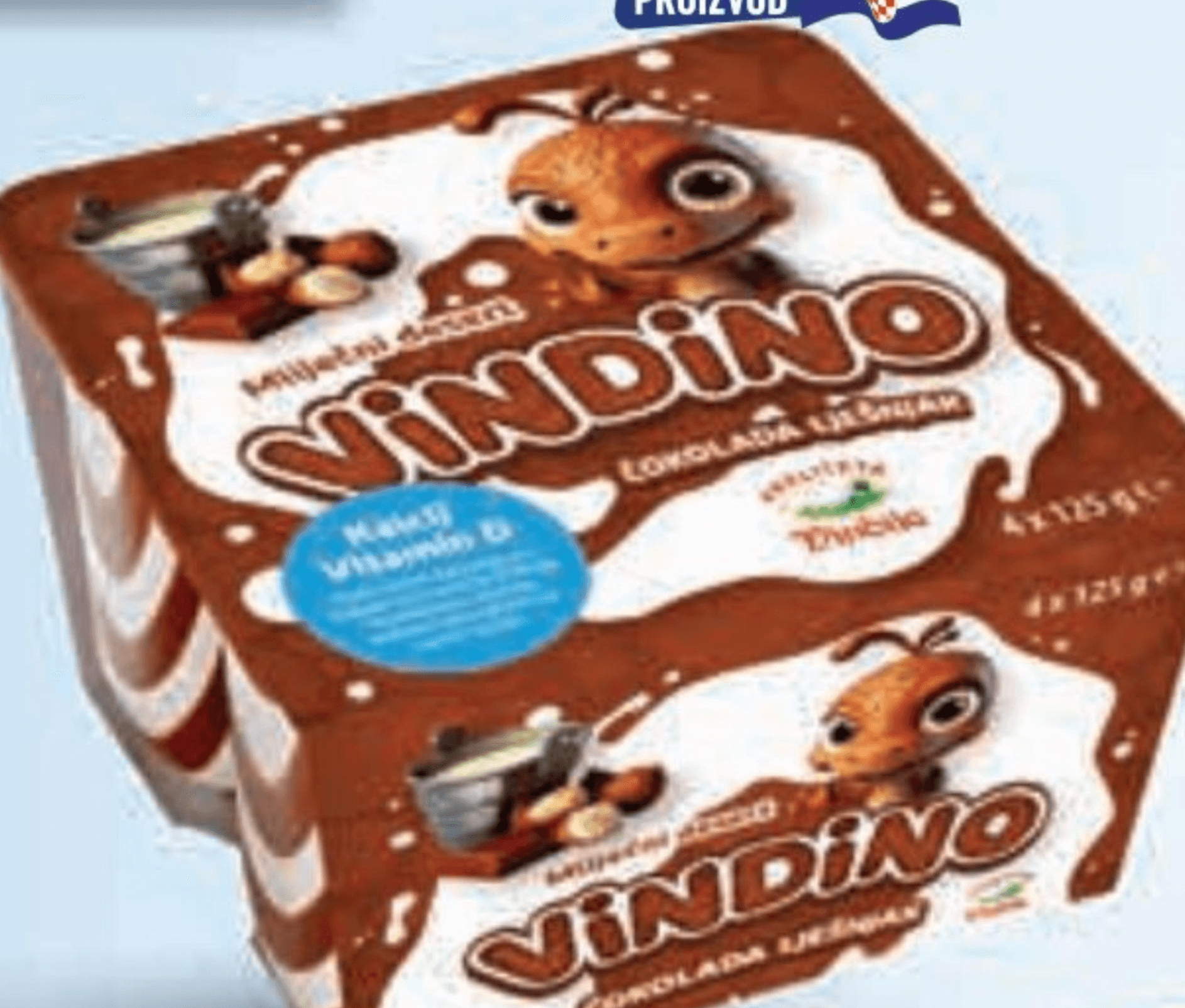 Vindino desert mliječni lješnjak-čokolada 500 g (4 x 125 g)
