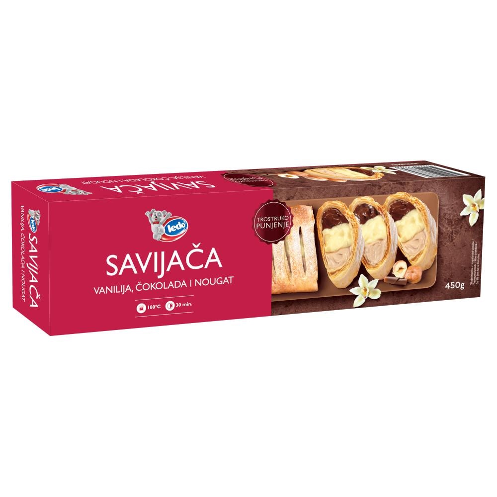 Savijača s vanilijom, čokoladom i nougatom 450 g Ledo