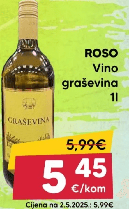 ROSO Vino graševina 1L