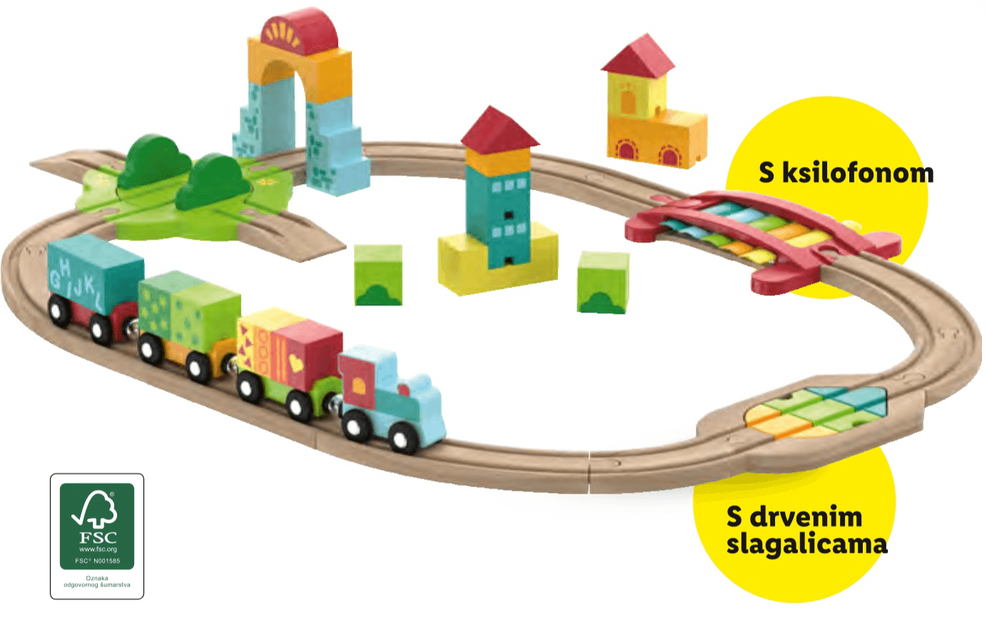 lupilu Drvena željeznica Set