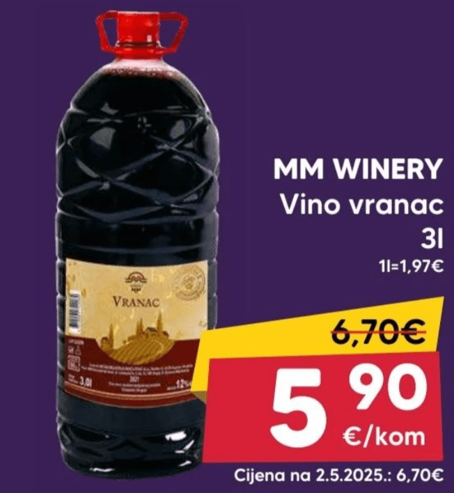 MM WINERY Vino vranac 3l