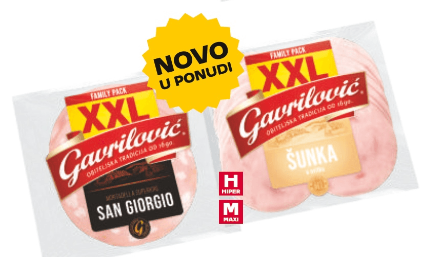 Gavrilović Mortadela ili Šunka u ovitku 300 g Gavrilović