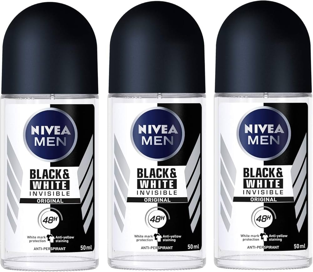 NIVEA Men invisible black&white 48h protection/silver protect 48h deodorant roll-on 50ml