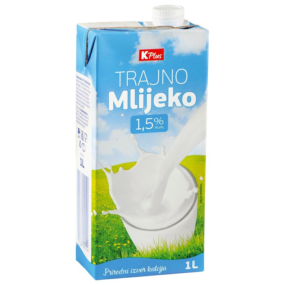 K Plus Trajno Mlijeko 1L K PLUS