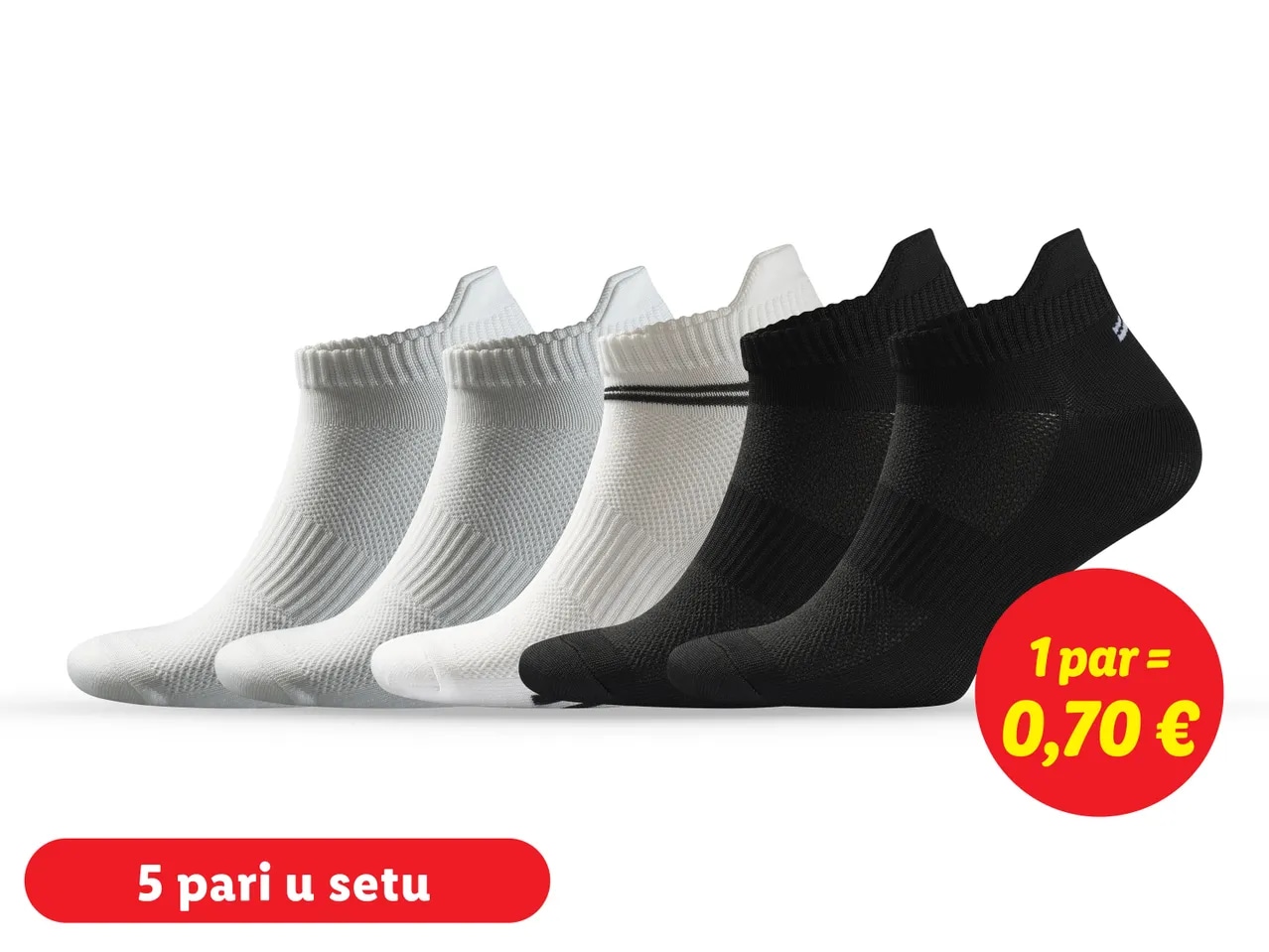 CRIVIT Stopalice 5 pari u setu