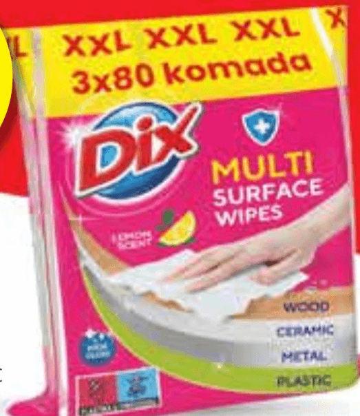 Dix Univerzalne vlažne maramice 3x 80 komada