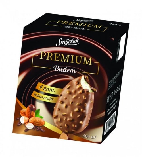 Sladoled Premium box štapić badem 400 ml (4 x 100 ml)