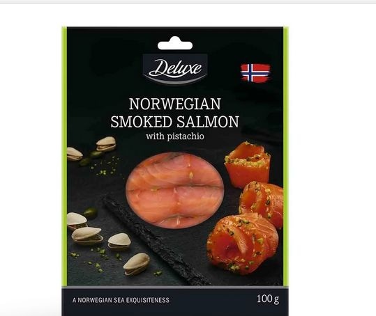 Norveški dimljeni losos s pistacijama 100 g Deluxe