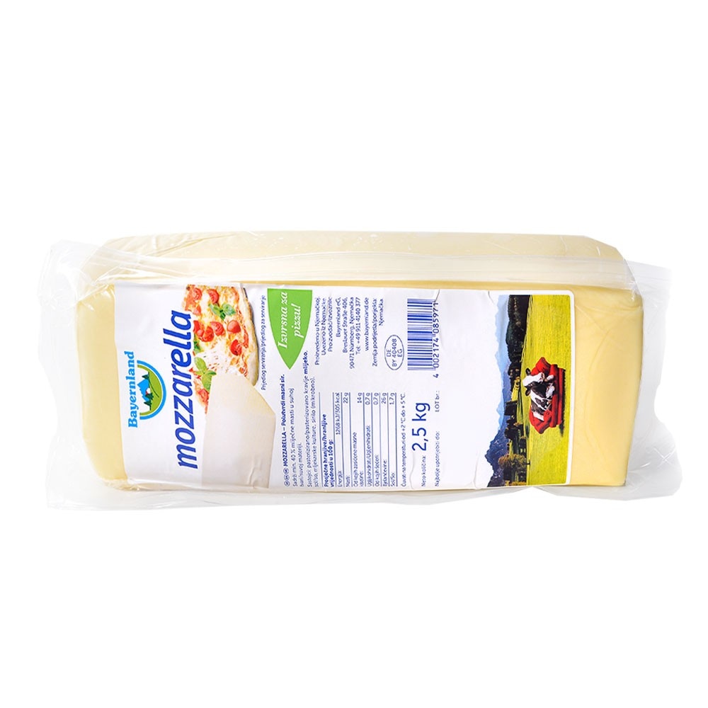 Mozzarella 40% m.m. cca 2,5 kg