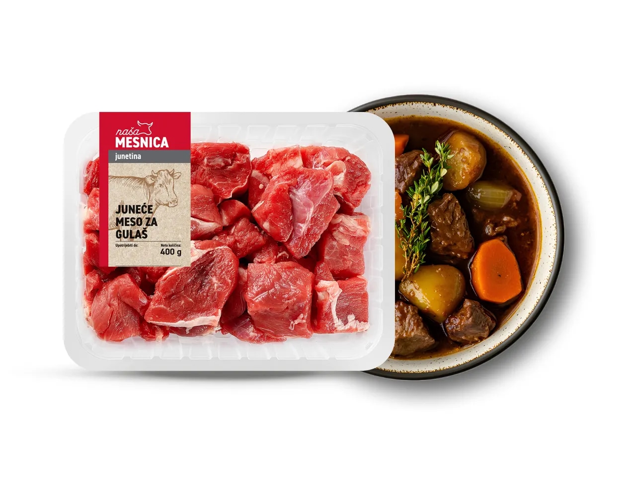 Svježe juneće meso za gulaš 400 g Mesnica