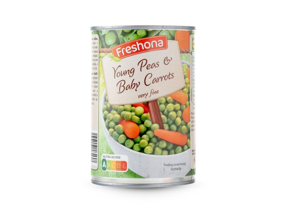 Freshona Grašak i mrkva 265 g (ocijeđene mase) Freshona