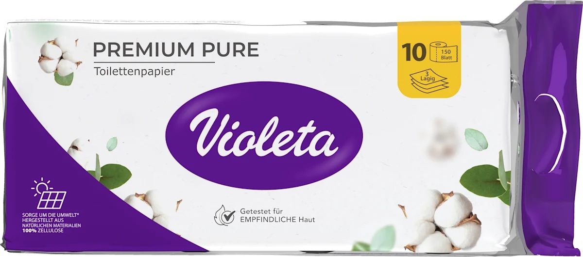 Violeta Premium Pure toaletni papir 10 rola x 150 listića