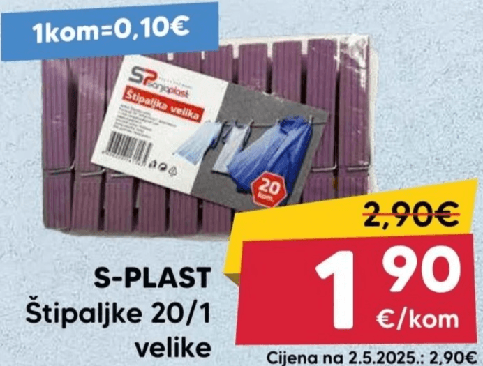 S-PLAST Štipaljke 20 komada