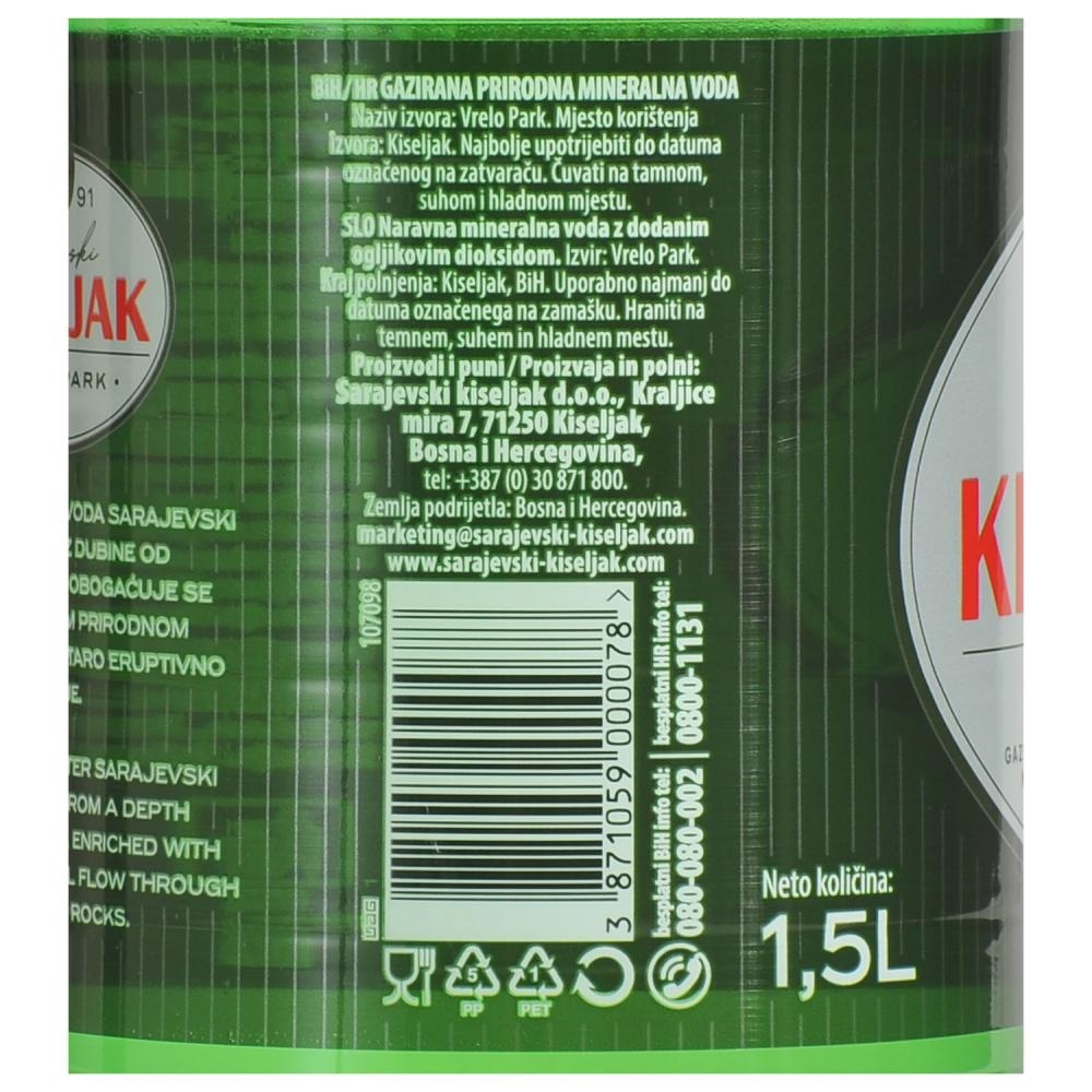 Mineralna voda Sarajevski Kiseljak 4 x 1,5 L
