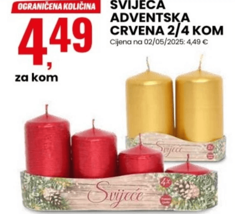 Svijeća adventska 4 kom