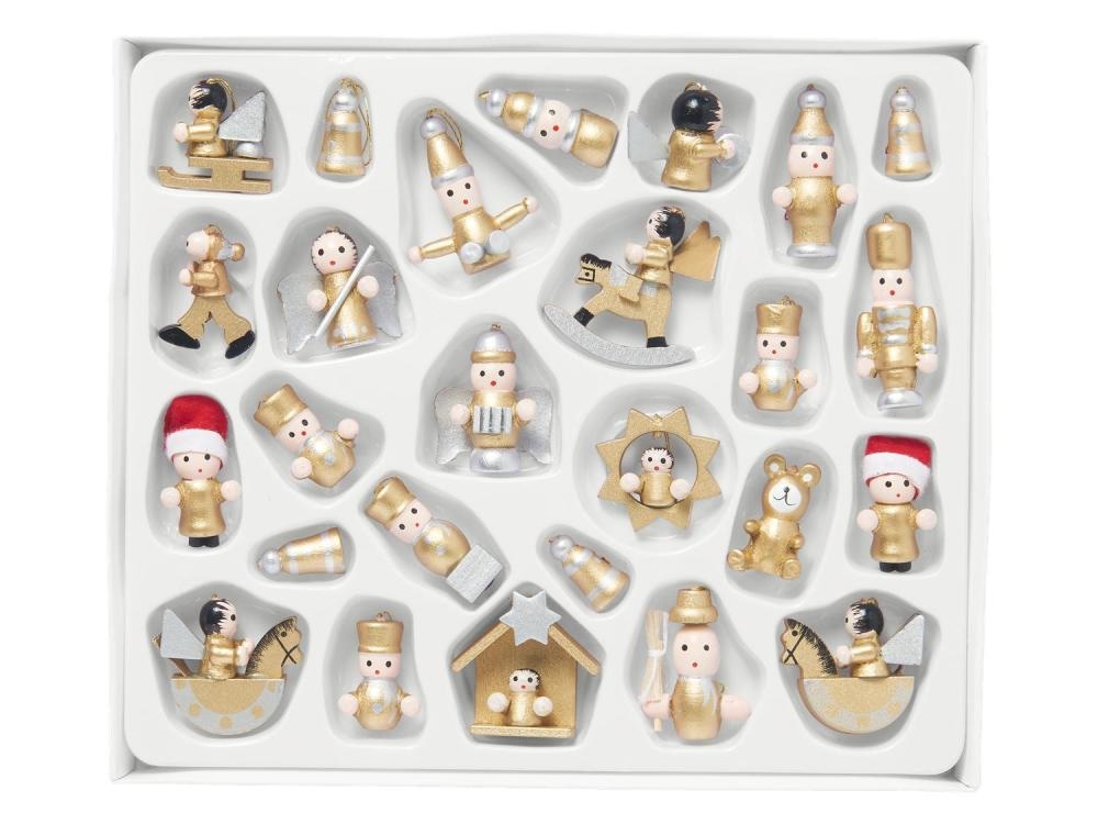 LIVARNO home Drveni ukrasi za bor 26 božićnih figura u setu