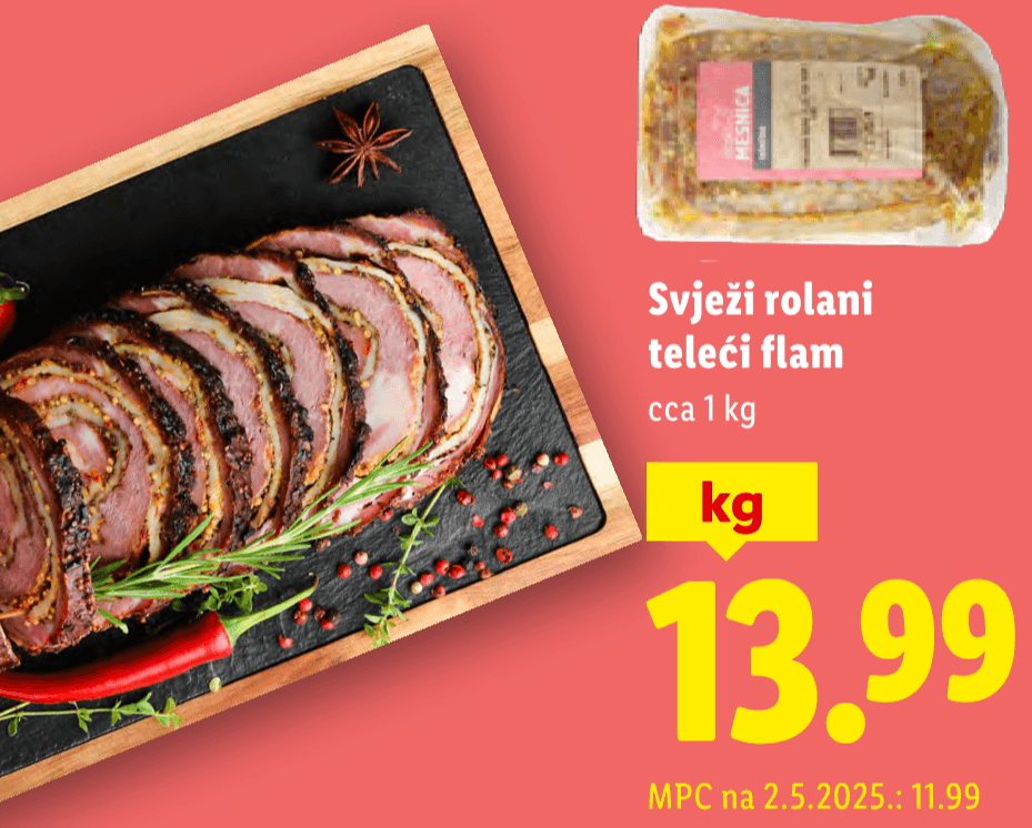 Svježi rolani teleći flam cca 1 kg