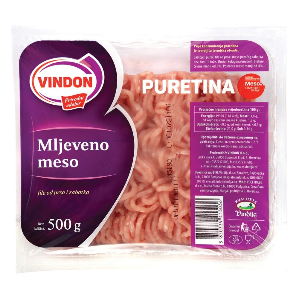 Vindon, Vindija Pureće mljeveno meso ili Pureći medaljoni 500 g ili 300 g