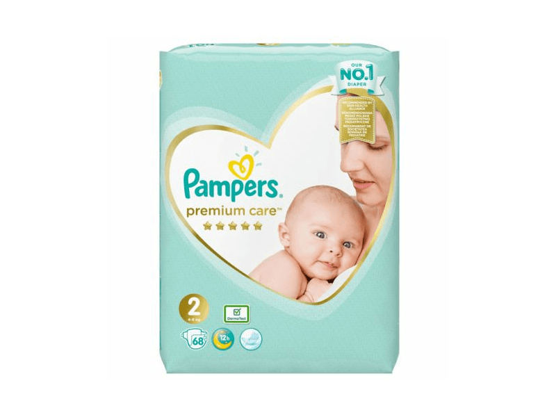 Pampers Premium Care Dječje pelene s1 72 kom, s2 68 kom, s3 60kom, s4 52 kom, s5 44 kom, s6 38 kom