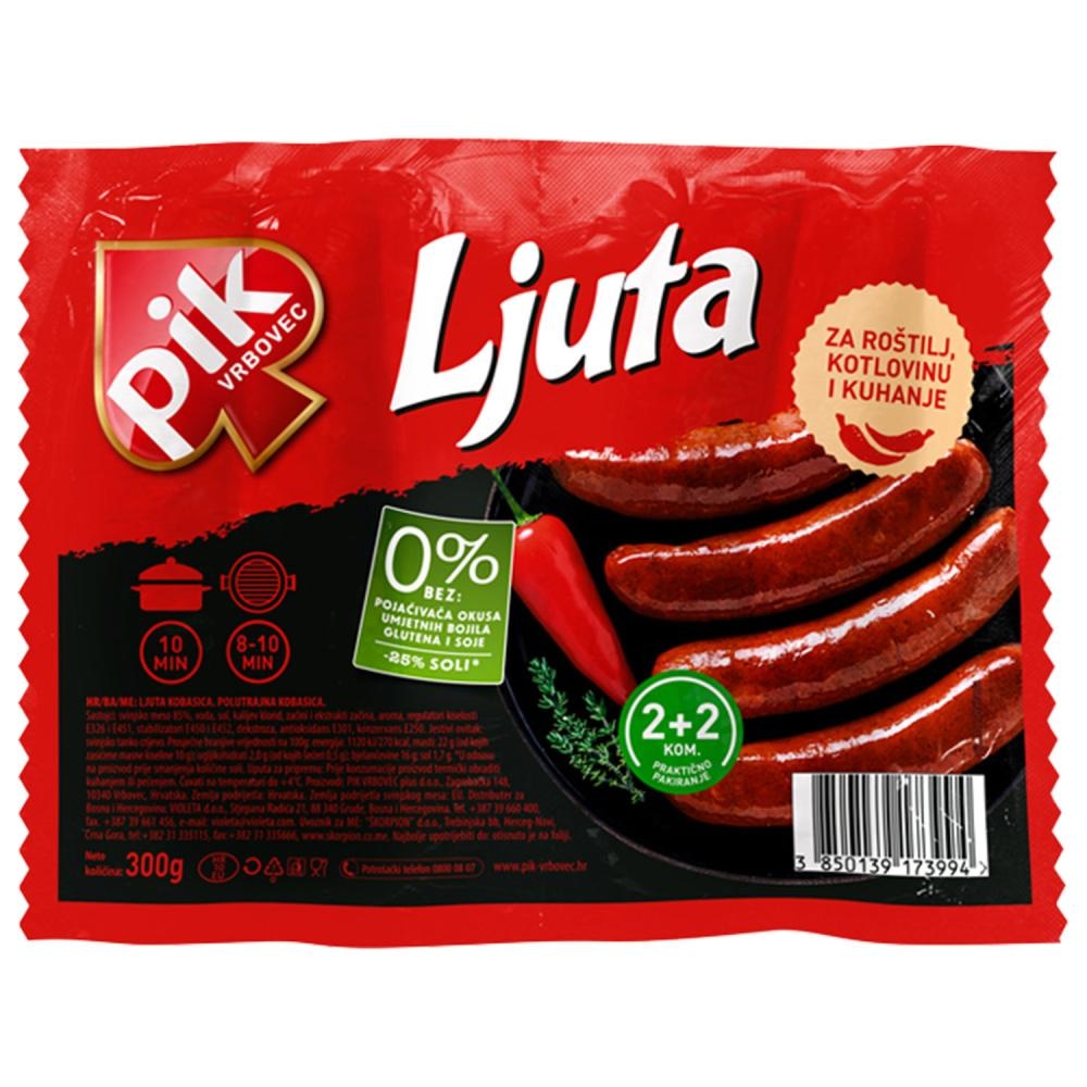 PIK VRBOVEC Domaća, Ljuta ili Češnjovka 300 g Pik Vrbovec
