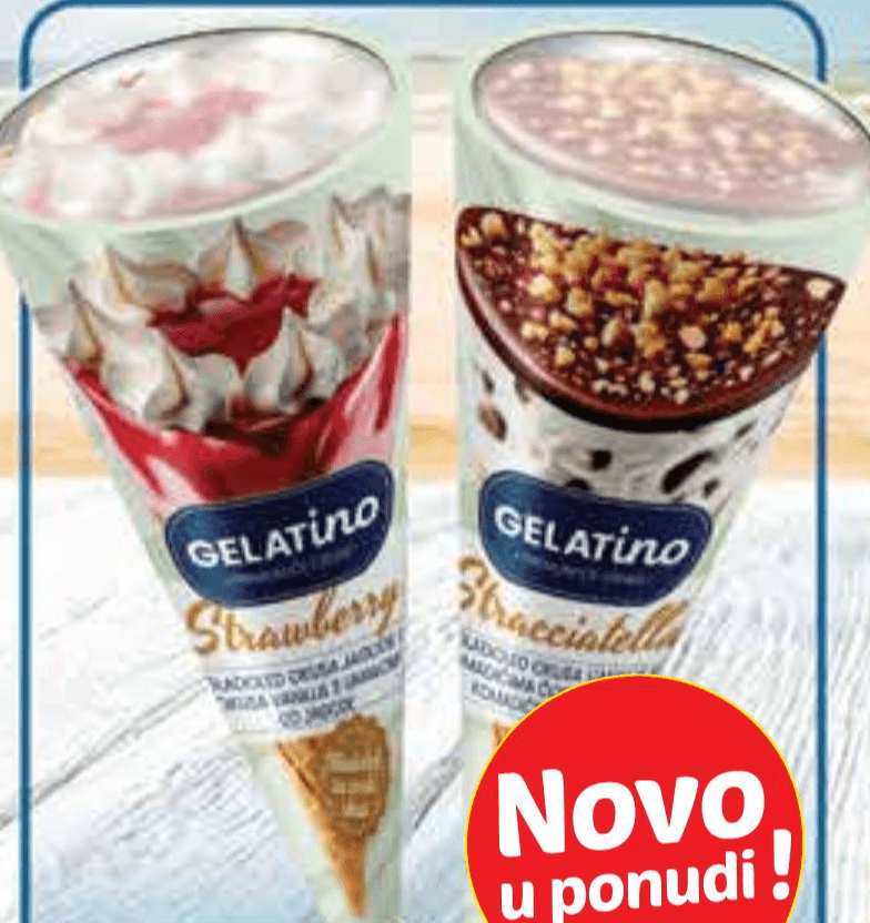 Gelatino Sladoled kornet 140 - 155 ml