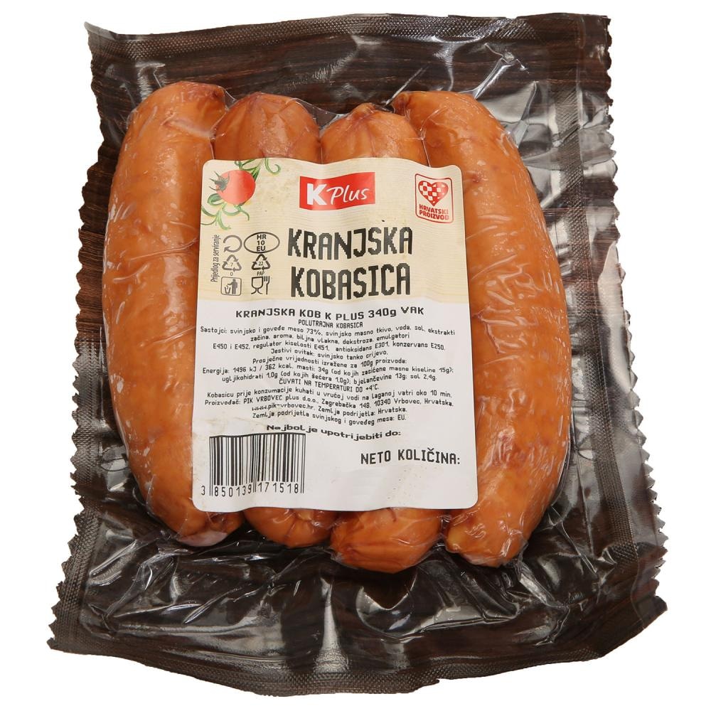 K Plus Kranjska kobasica 340g