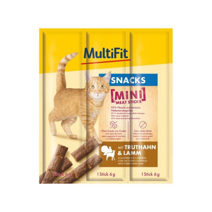 MULTIFIT MINI MEAT STICKS poslastica za mačke 3x6 g