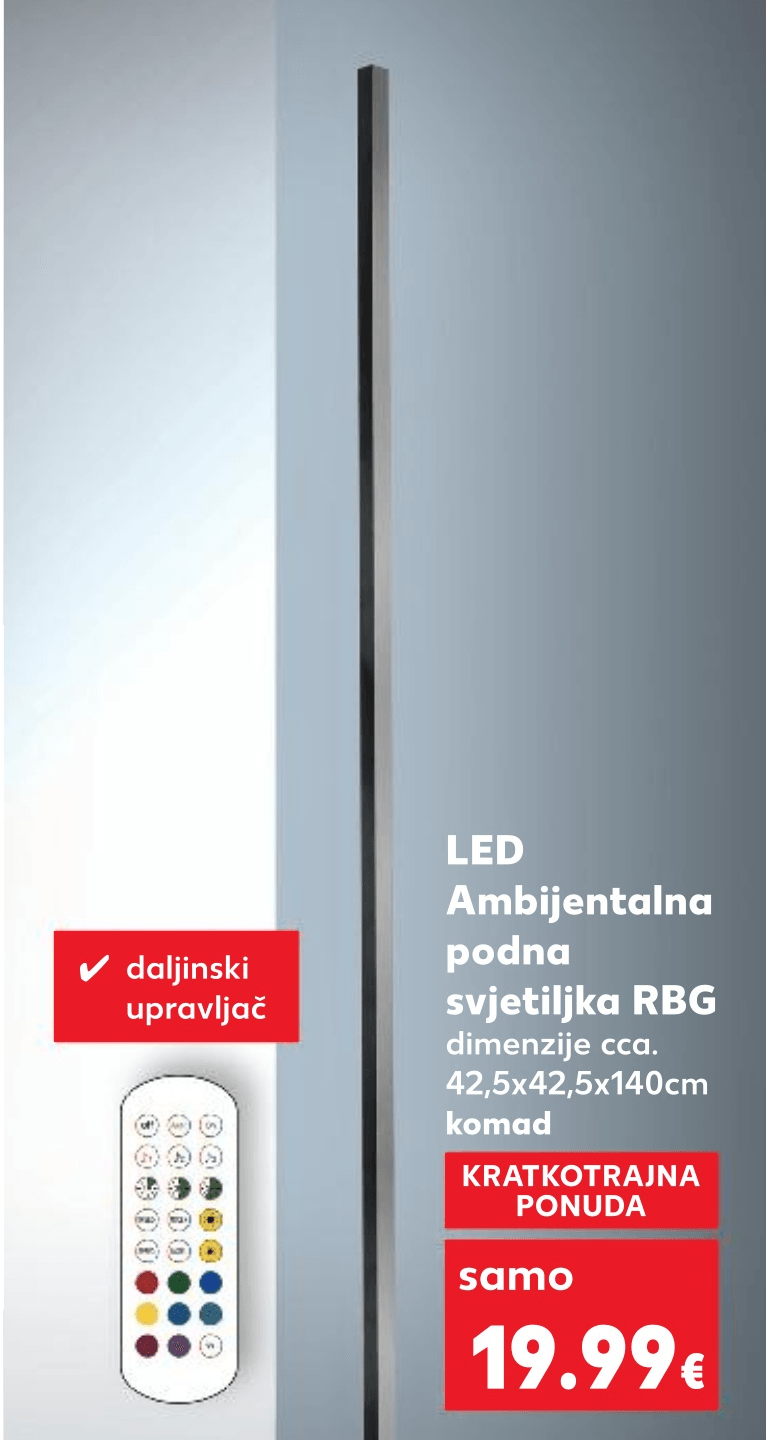LED Ambijentalna podna svjetiljka RBG 1 komad