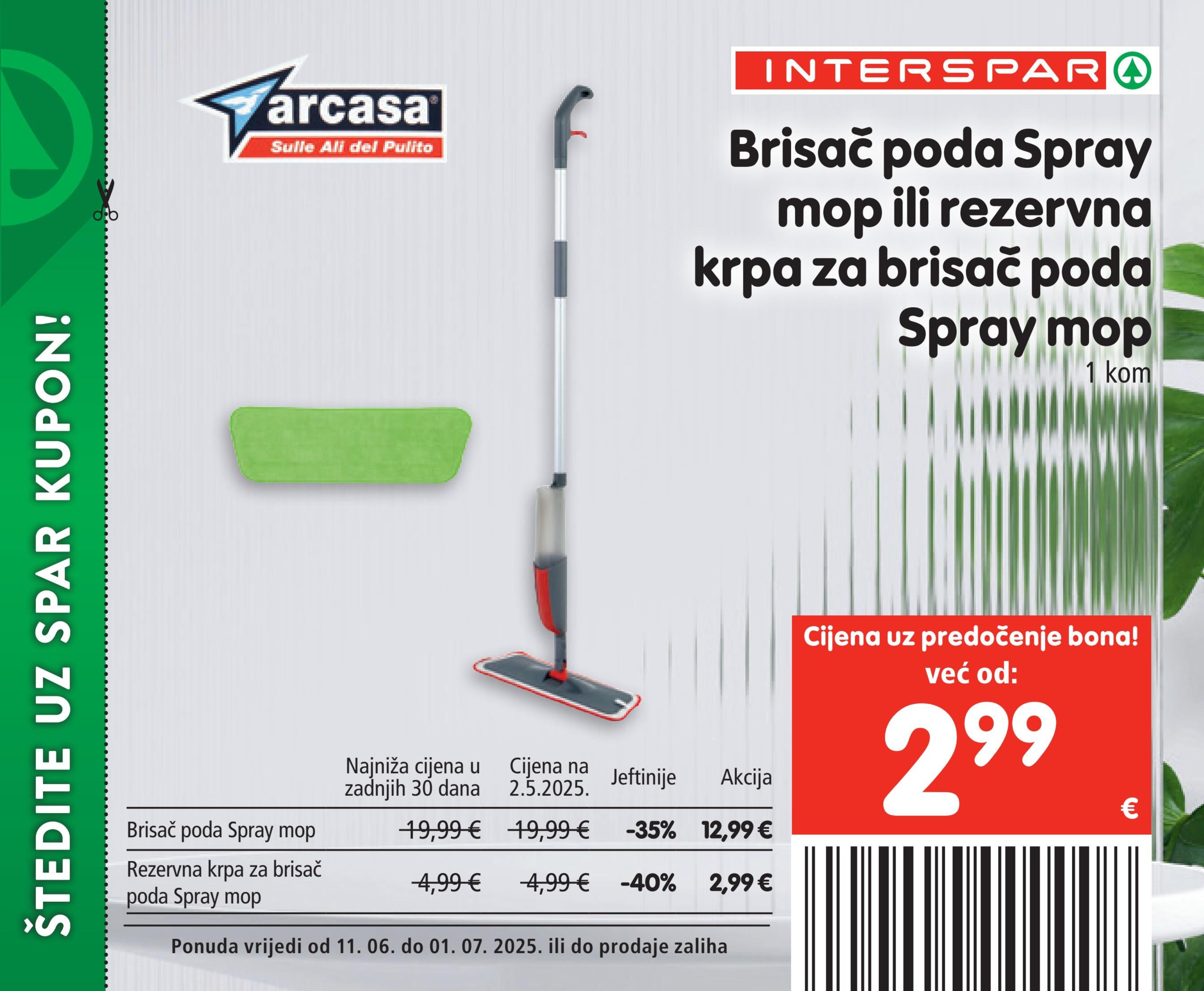 Rezervna krpa za brisač poda spray mop