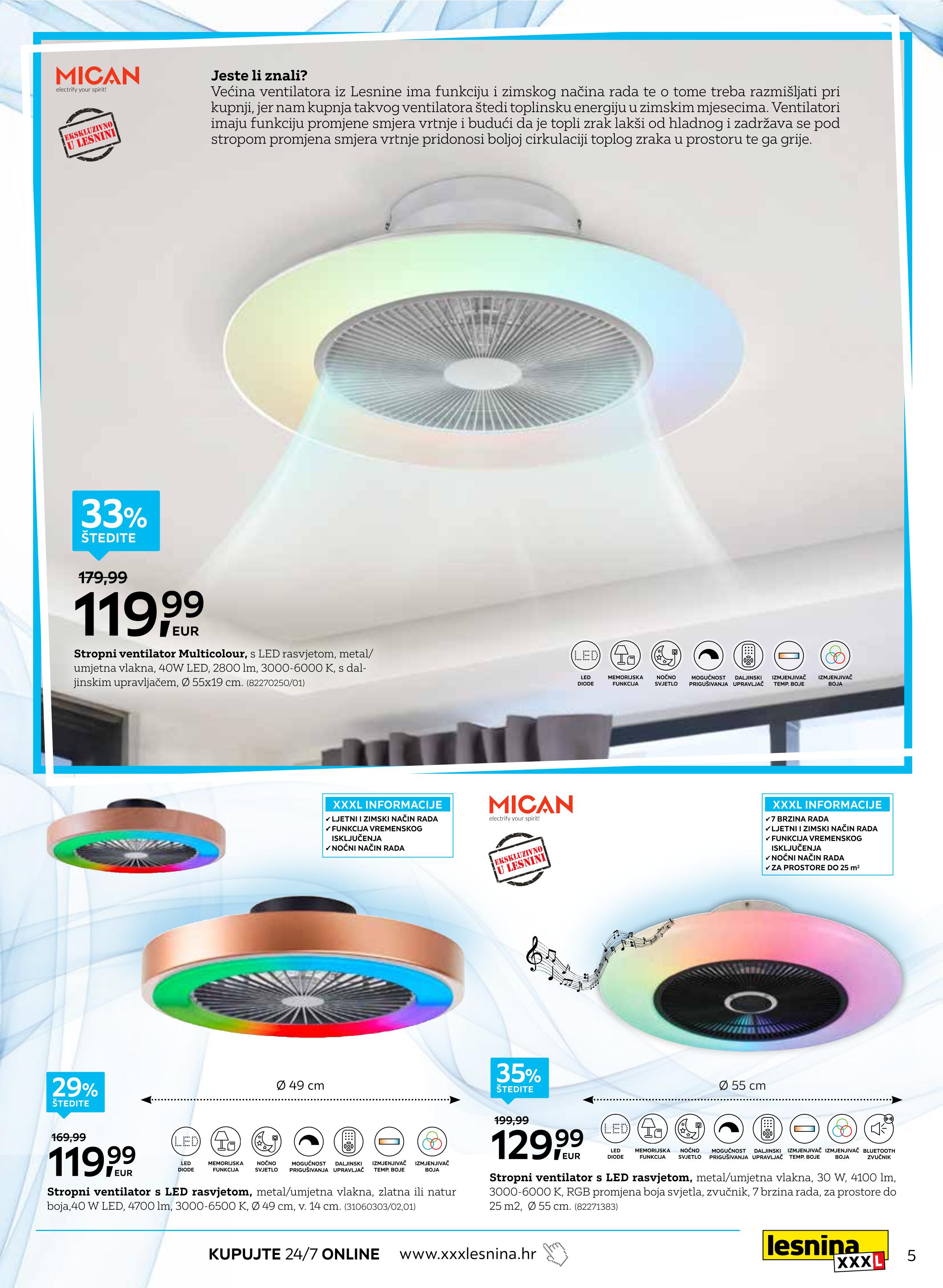 Stropni ventilator multicolour