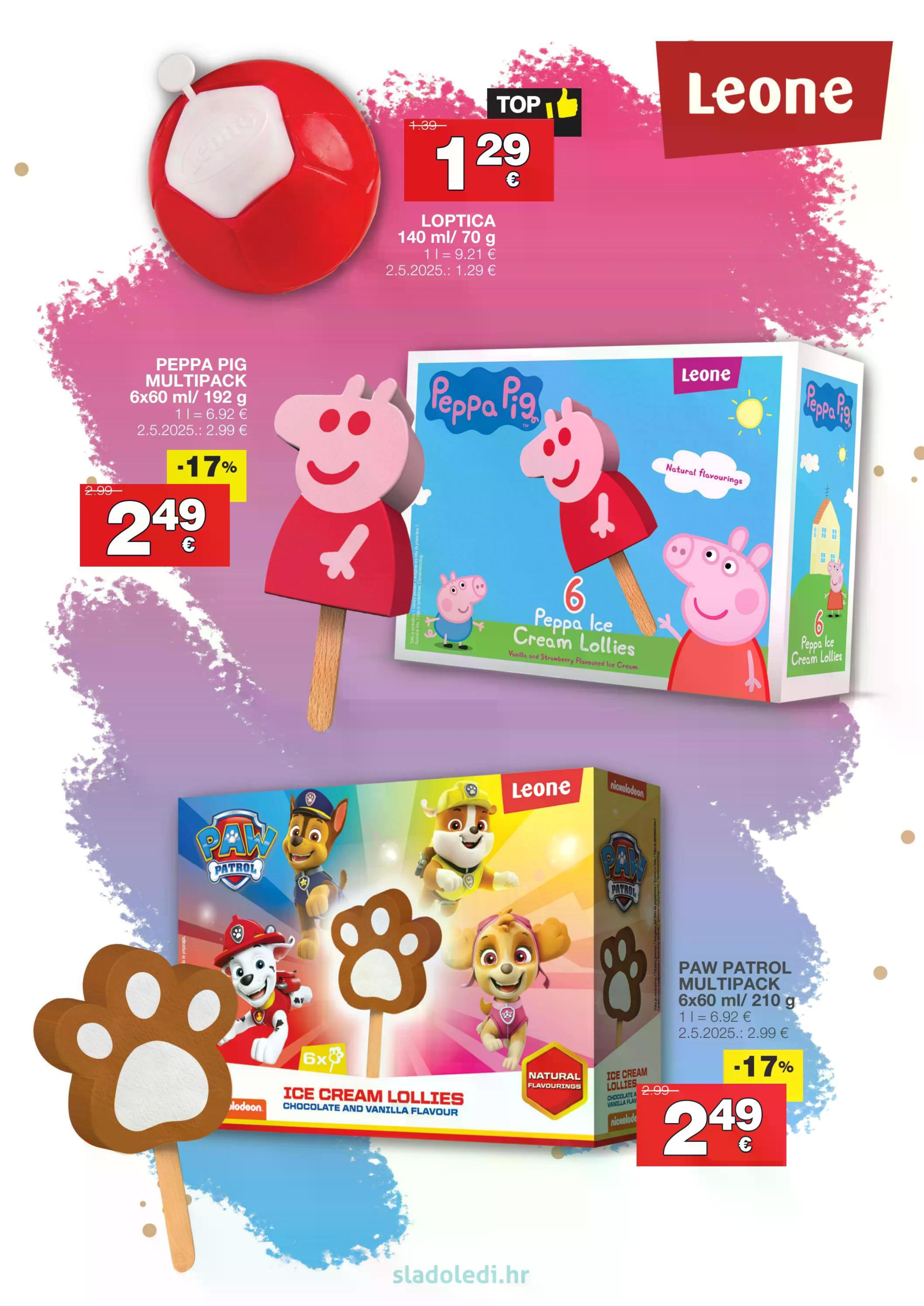 Peppa pig ice cream lollies