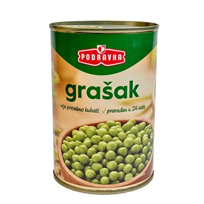 Grašak Masa: 420 g, Ocijeđena masa: 260 g