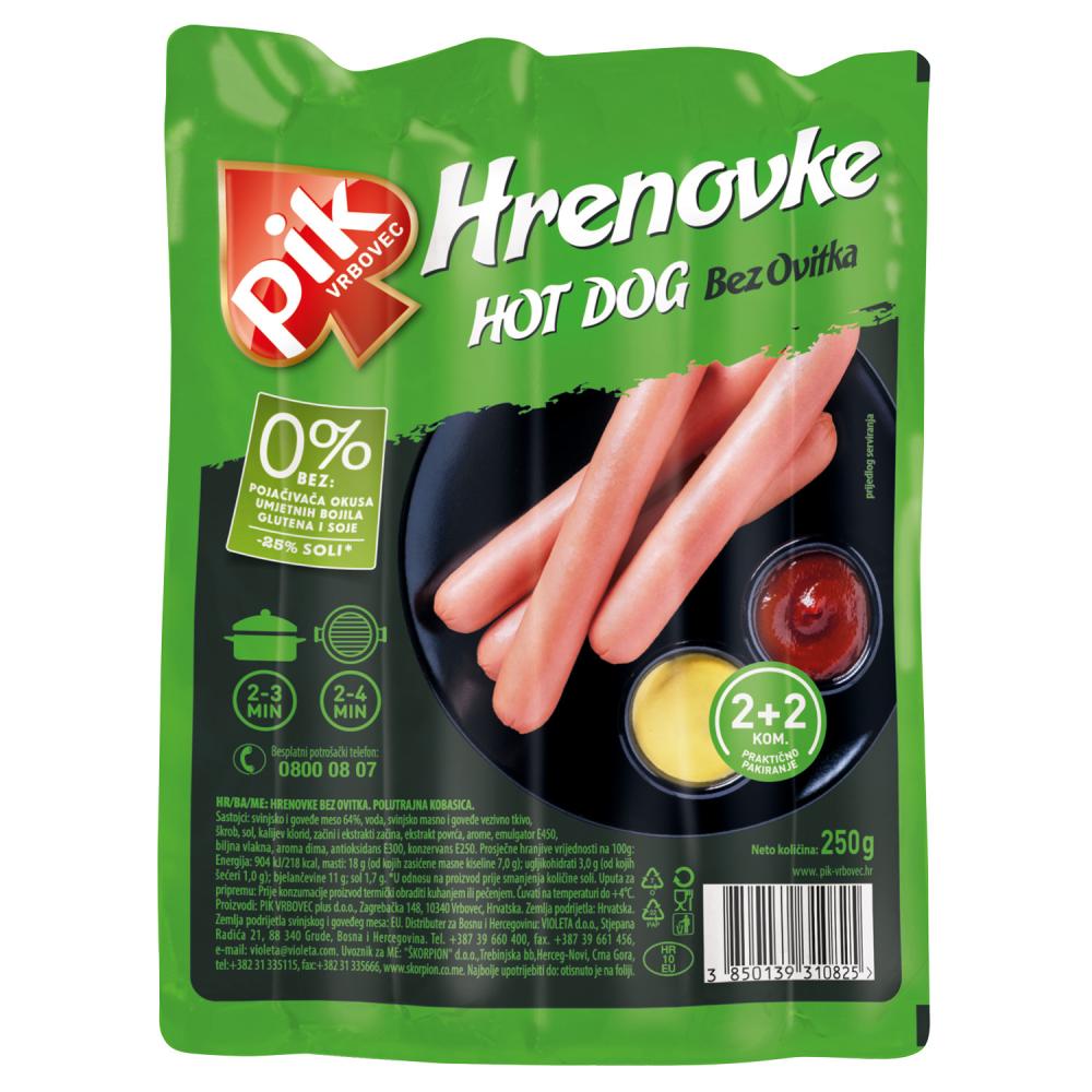 Hrenovke hot dog 250g Pik Vrbovec