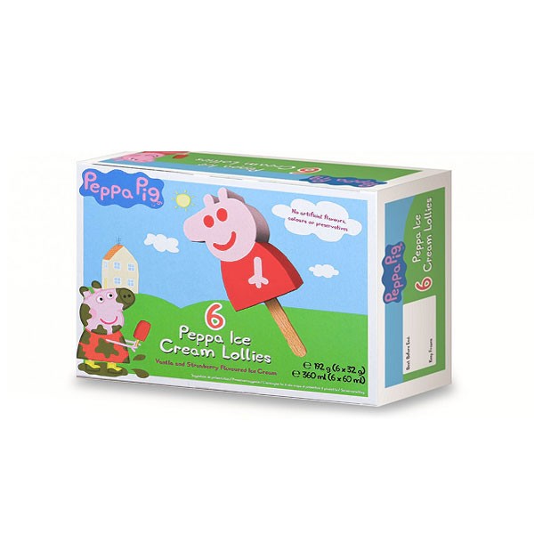 Peppa pig ice cream lollies 6x60 ml/ 192 g