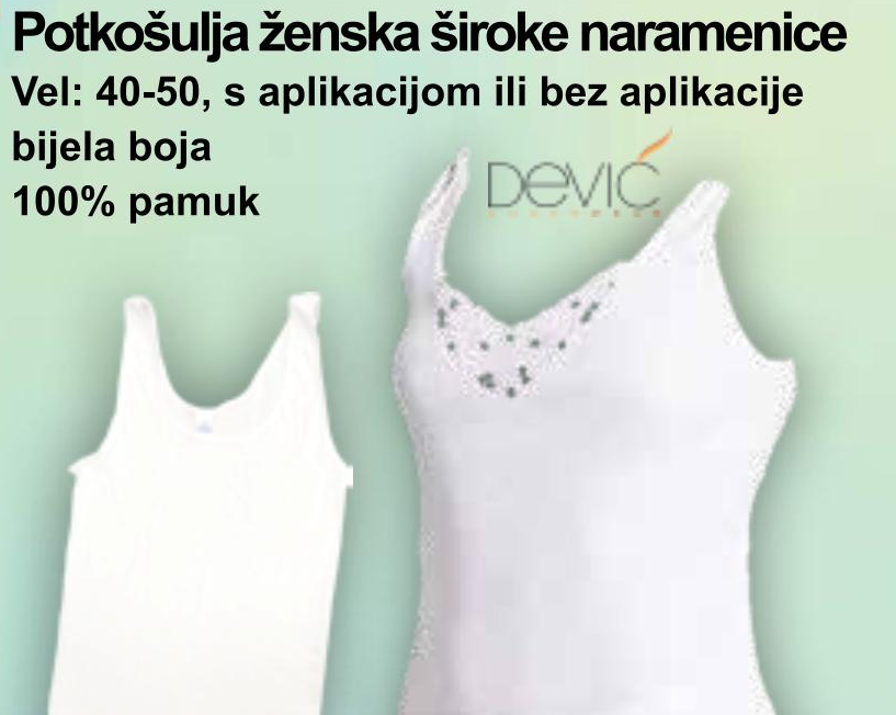 Potkošulja ženska široke naramenice