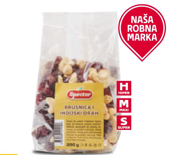 Brusnica i indijski orah 200 g