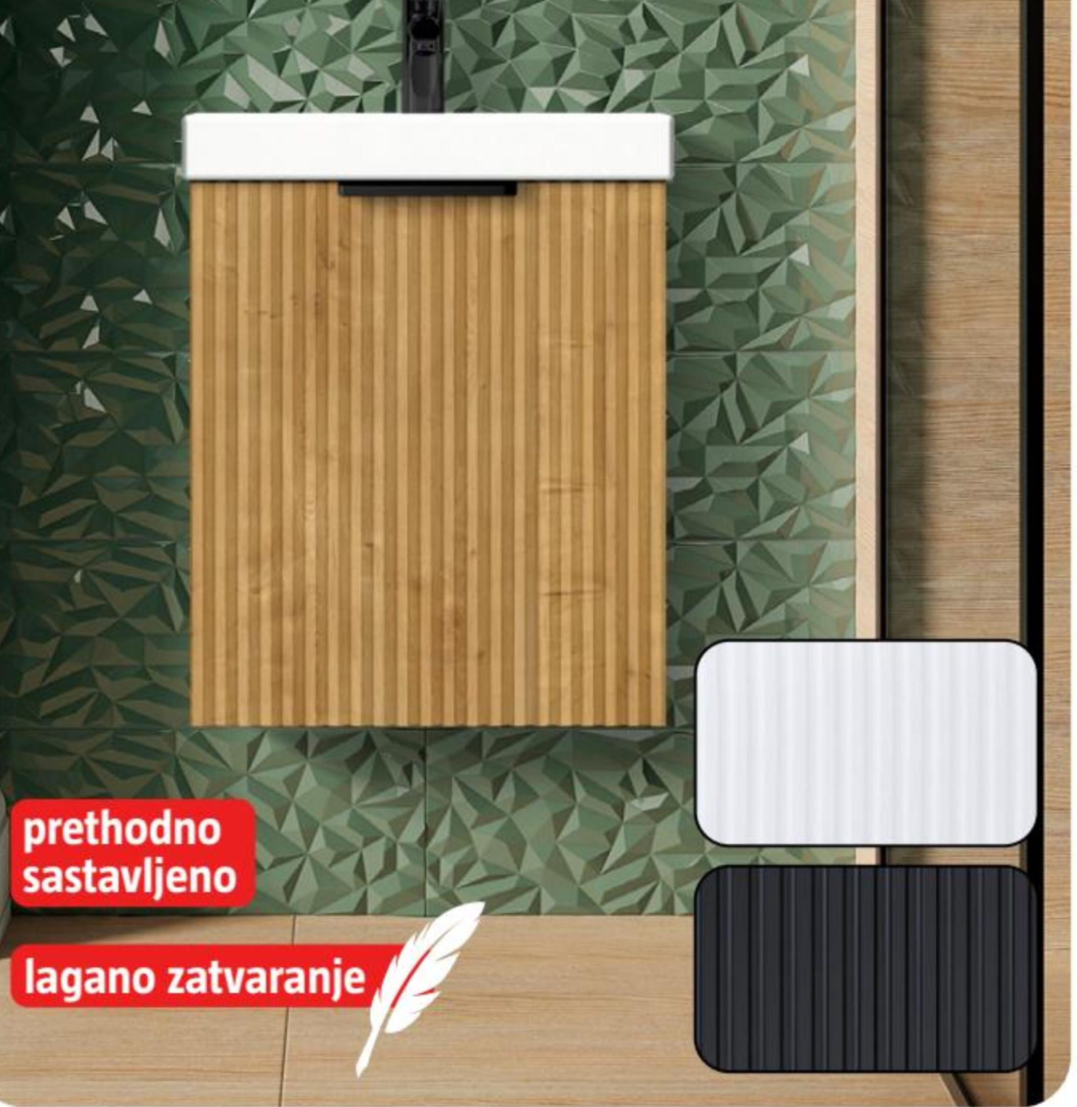 Kupaonski ormarić s umivaonikom 'yasumi' š 43,8 x v 55 x dub. 29,8 cm