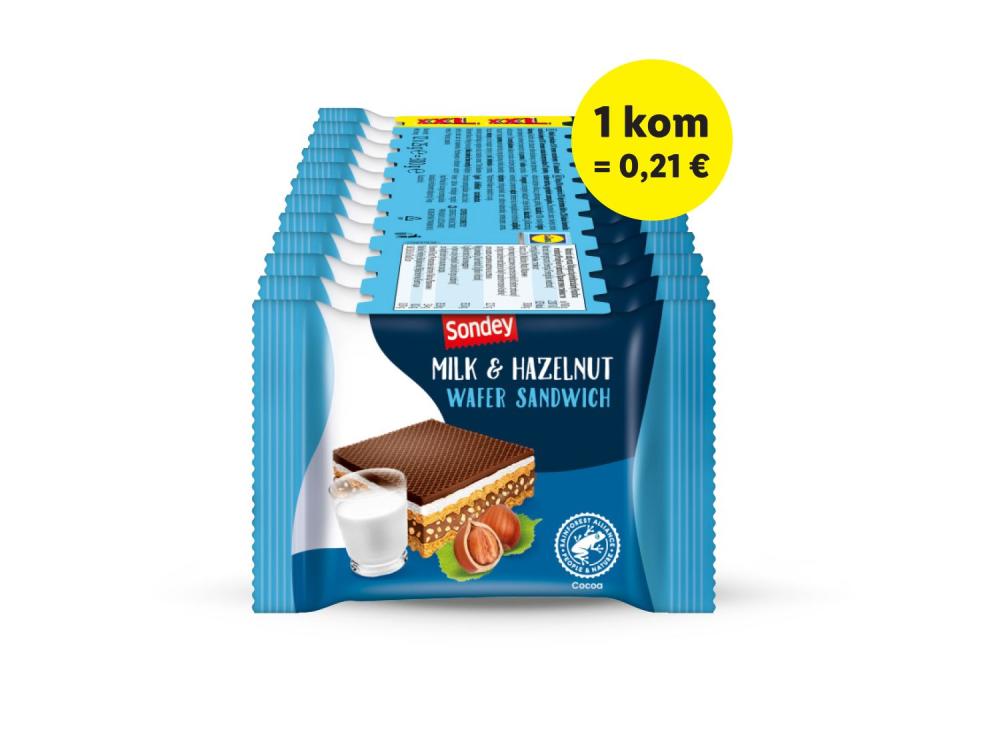 Vafel s mliječnom i lješnjak kremom 12 kom